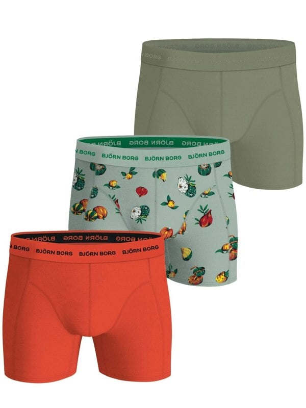 Bjorn BorgBoxer Briefs 3 - pack3 - Pack Fruit Print Boxer Briefs, Olive/OrangeBoxers - and - Briefs.net