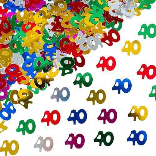 40th Birthday Multicolour Foil Confetti Pack | 1, 2 or 4 Packs for Party Tables image 3