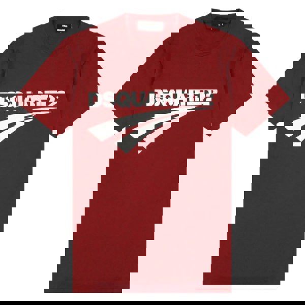 Dsquared2 Cigarette Fit Brand Logo Burgundy T-Shirt M
