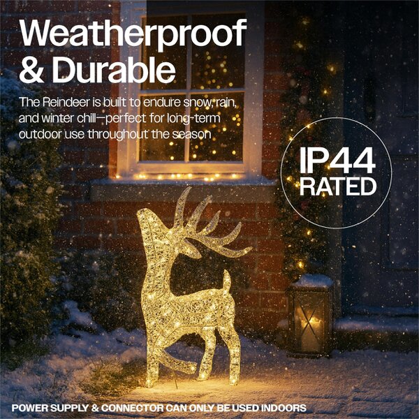 Scotts of Stow Xmas Haus 60CM Silver LED Christmas Festive Holiday Deer