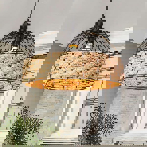 Rafaelo Mobilia Rope And Metal Ceiling Light Pendant Shade Brown
