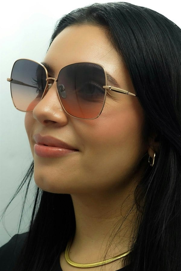 Dita Sunglasses Zazoe DTS145-A-02 Rose Gold Dark Grey to Peach Gradient