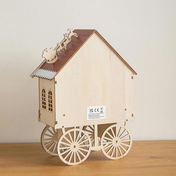 Samuel Alexander 27cm Light Up Wooden Christmas Carriage Musical Scene with LEDs