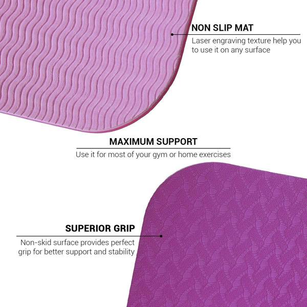 ROMIX Pro Yoga Mat with Alignment Lines, 6mm Non Slip Lightweight Exercise Mat with Carry Bag and Strap