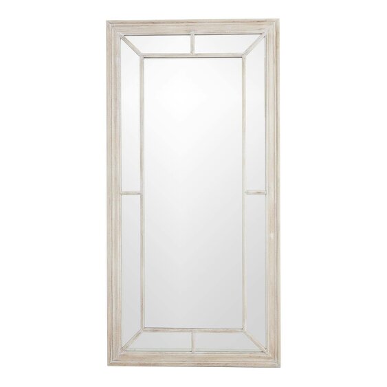 Wyld Haus Large Rustic White Washed Window Frame Mirror