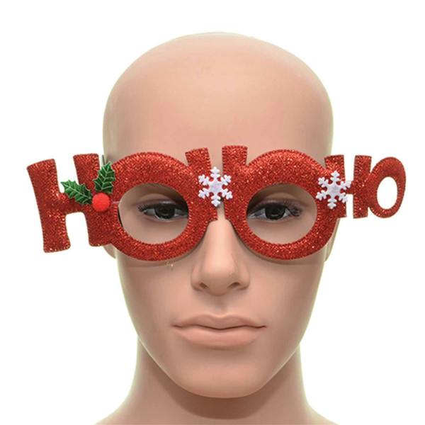 Red Glitter Ho Ho Ho Christmas Glasses for Festive Parties, Photo Booths and Dress-Up image 1