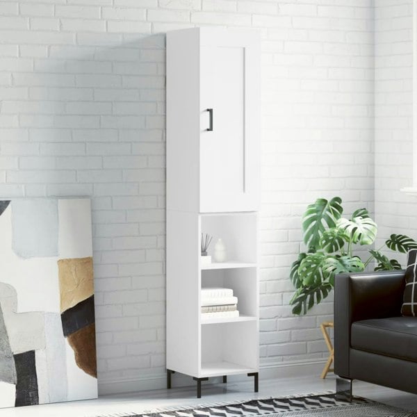 Berkfield Highboard White 34.5x34x180 cm Engineered Wood