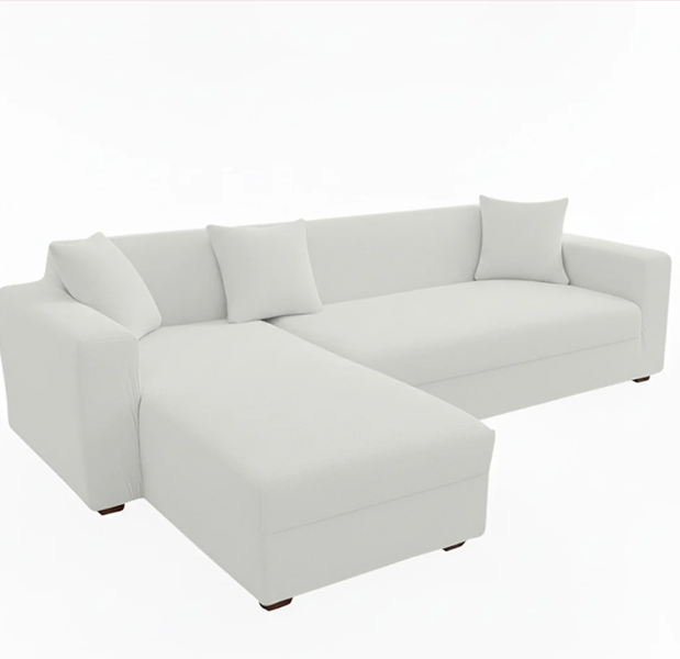 Anyseat 4 Seater Sofa Cover Plain White Style and Protection For Living Room Sofa Chair Elastic Stretchable Slipcover