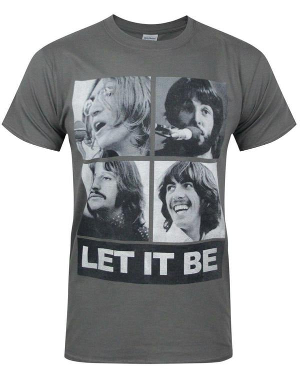 The Beatles Mens Grey Let It Be Cover Short Sleeved T-Shirt
