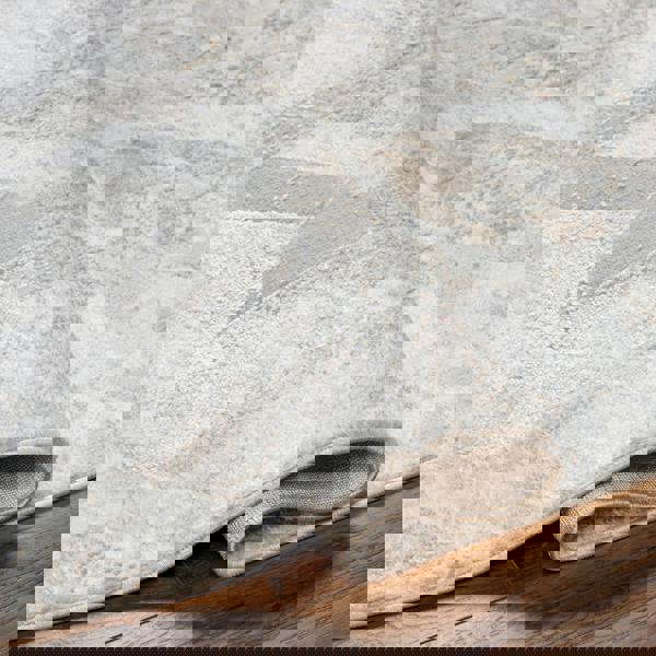 Livabliss San Francisco-Abstract Ivory Tan Modern Marble Rug