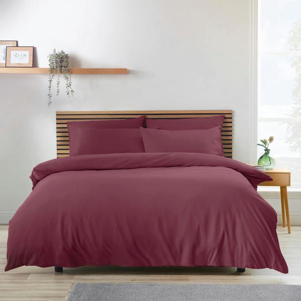Catherine Lansfield So Soft Non-Iron Duvet Cover Set Burgundy