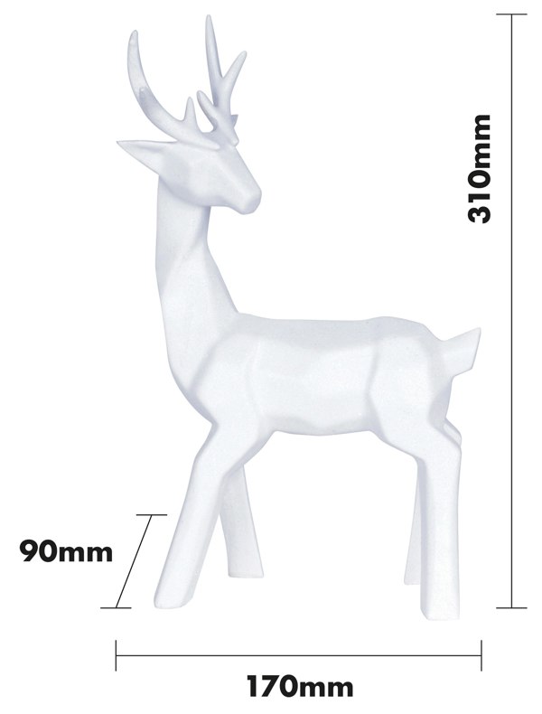 St Helens Polyresin White Glitter Dear