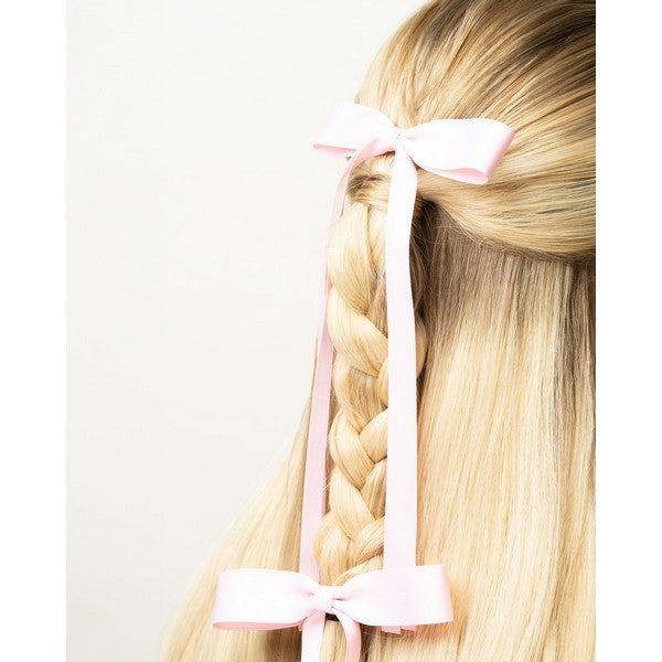 Brushworks Satin Hair Bow Duo – Pink