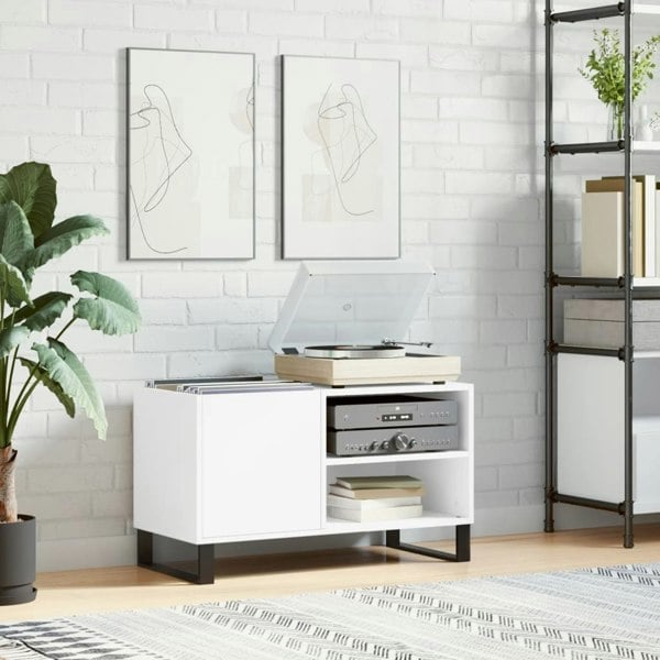 Berkfield Record Cabinet White 85x38x48 cm Engineered Wood