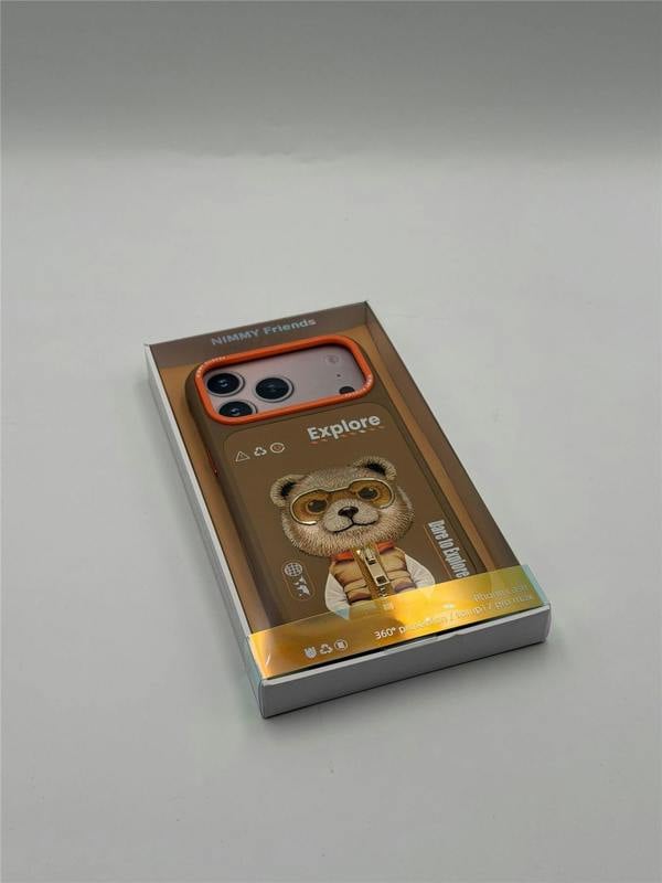 Nimmy Friends Nimmy Cool & Cute 2.0 Bear Case with MagSafe for iPhone 17 Pro Max 6.9" Brown Orange - N-KMLL-IP17-PRO-MAX-011-B