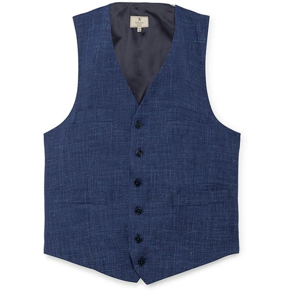 Hackett Men's Hackett, Mayfair Navy Glen Check Waistcoat in Navy