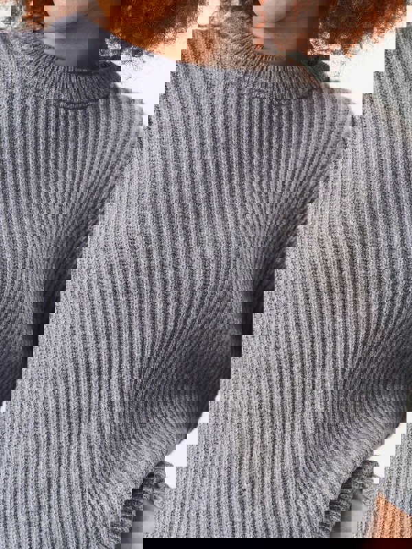 Gini London Grey Chunky Knit Oversized Jumper