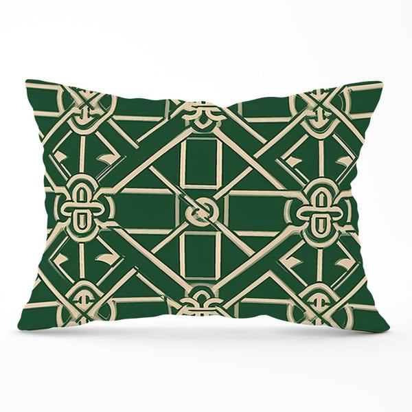 Warren Reed Green Lattice Design Cushions