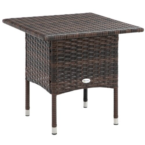 Wyld Haus Varilu Brown Rattan Outdoor Coffee Table With Woven Top