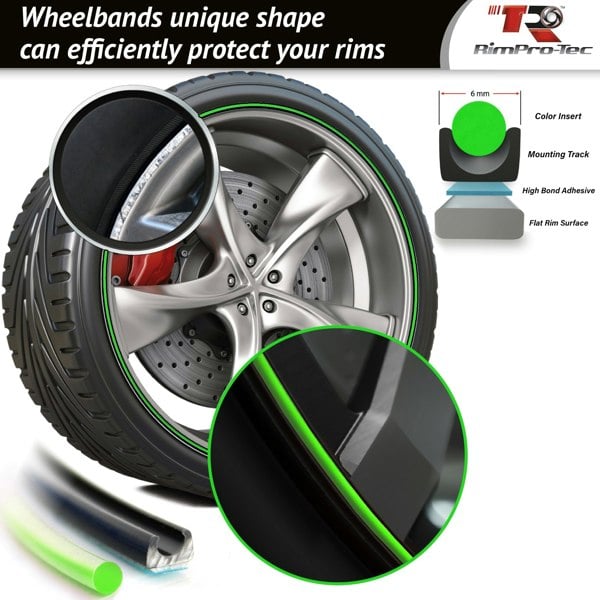 Lime Green car wheel rim protectors