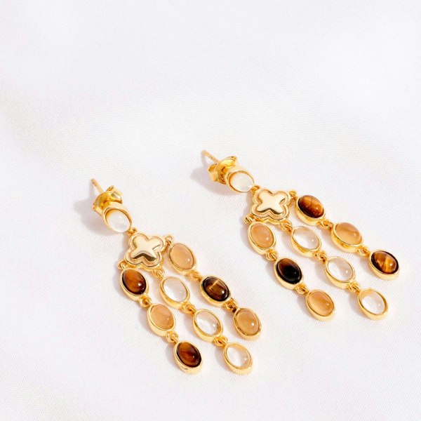 Lila Rasa Earthy Tone Chandelier Earrings