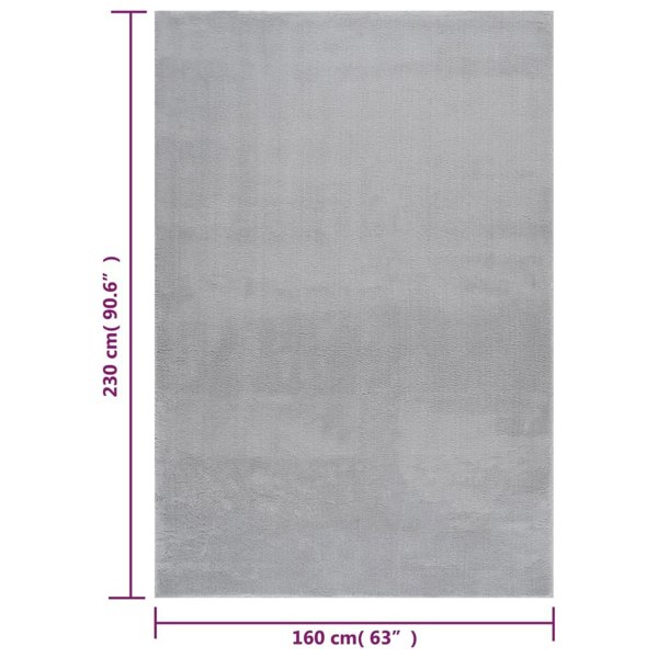 Berkfield Washable Rug Soft Shaggy 160x230 cm Anti Slip Grey