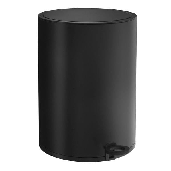 Black stainless steel pedal bin