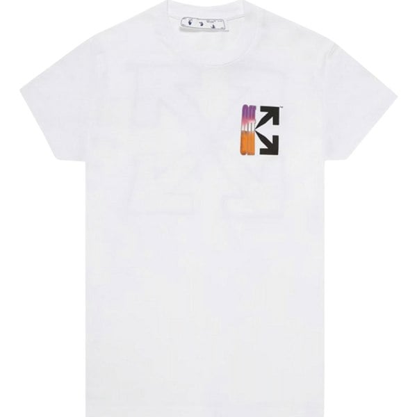 Off-White Gradient Arrows Logo Slim Fit White T-Shirt XS