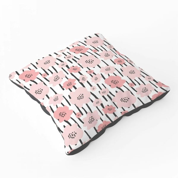 Warren Reed Pastel Pink Flowers Floor Cushion