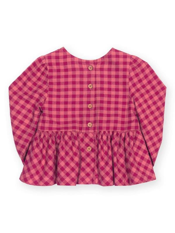 Kite Girls Organic Damson Check Blouse