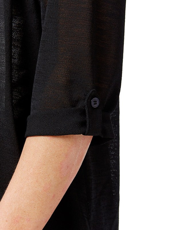 PennyPlain Roll Up Sleeve Cardigan - Black