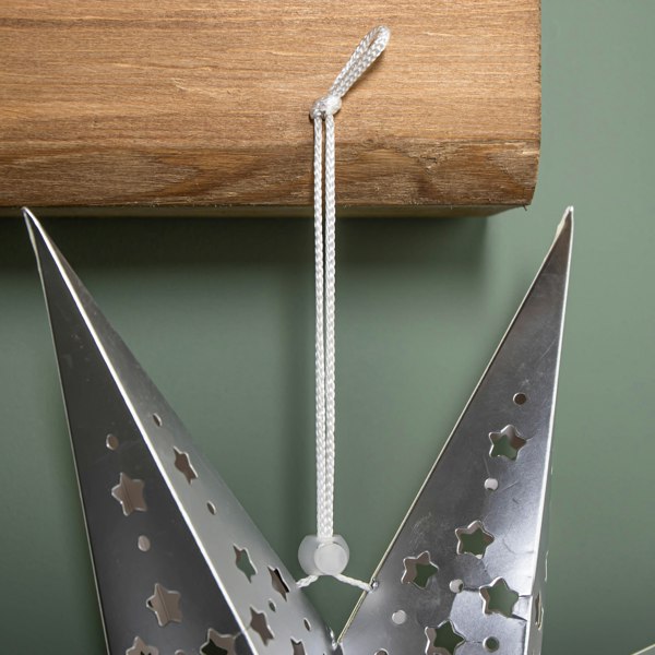Samuel Alexander 50cm Battery Powered Light up Silver Origami Hanging Christmas Star with LEDs