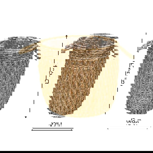 Ivyline Seagrass Lined Basket Natural Set of 2