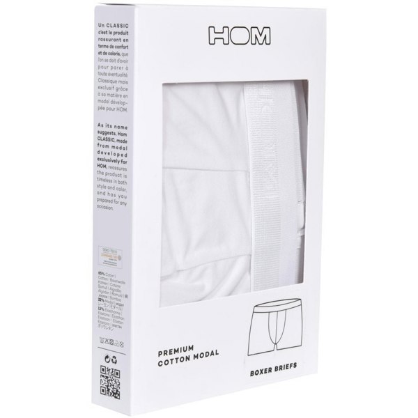 Hom CLASSIC Cotton Modal Boxer Brief, White