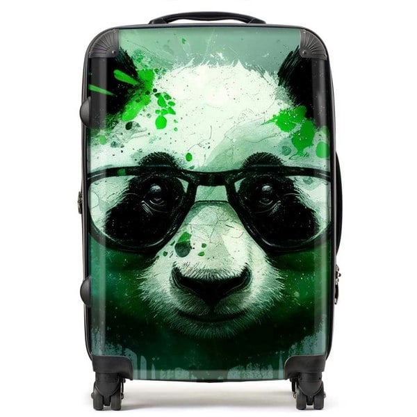 Warren Reed Panda With Glasses, Green Splashart Suitcase