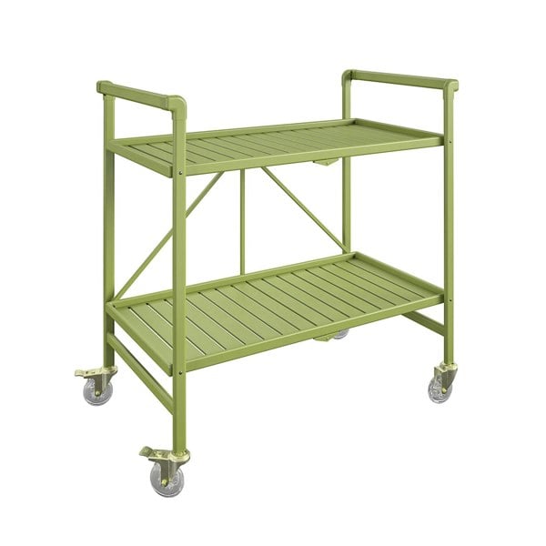 Dorel Home Cleo Folding Serving Cart InOut Kiwi Green