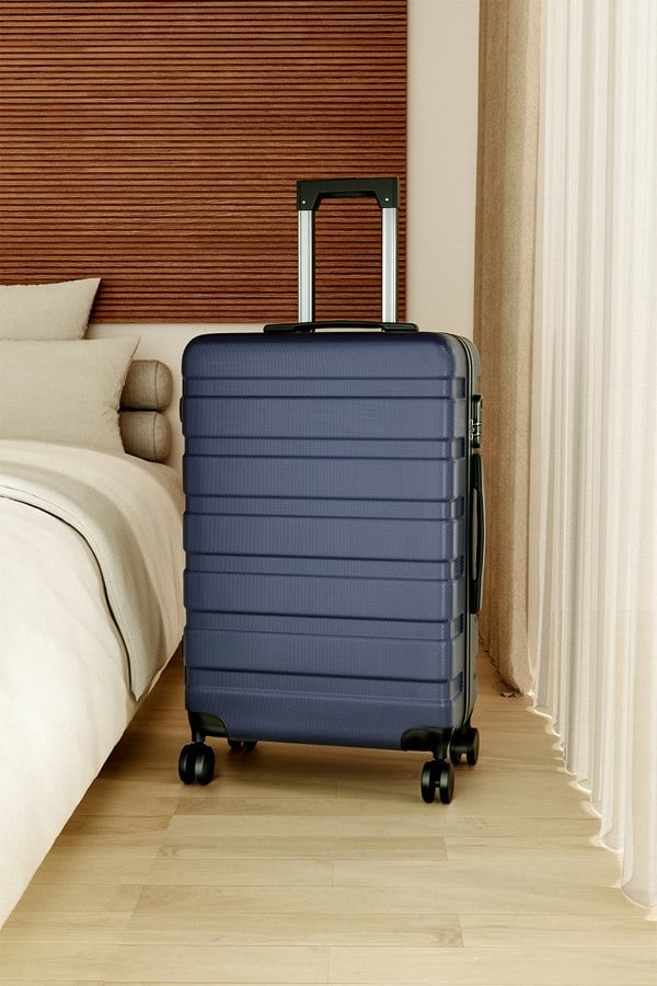 Living and Home Hardshell Rolling Luggage Trolley Travel Suitcase - 28" Blue