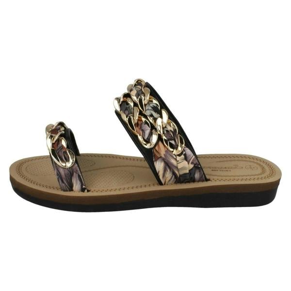 Savannah Ladies Savannah Flat Double Braided Strap Sandals