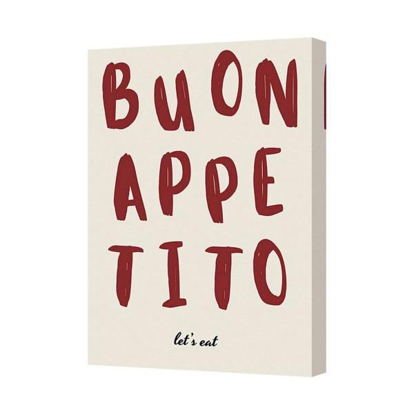 Benjamin Tate Design Buon Appetito Contemporary Canvas Wall Art Print Lets Eat