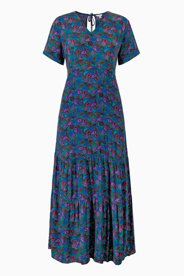ENORSIA Paisley Tiered Maxi Dress