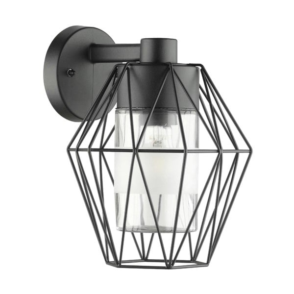 EGLO Canove 1-Light Caged Black Exterior Wall Lamp