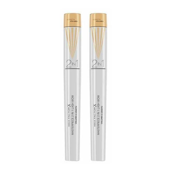 Max Factor 2 x Max Factor Masterpiece 2 in 1 Lash Wow Volume & Length Mascara 7ml - Black