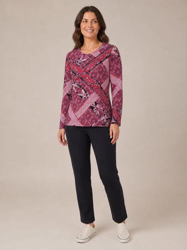 TIGI Woven Chain Round Neck Top