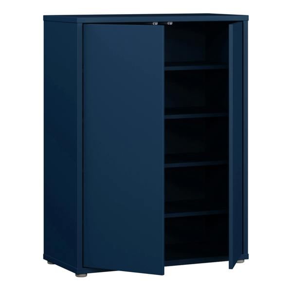 Furniture To Go Alice Springs Shoe Cabinet with 2 Doors Push-to-Open in Night Blue