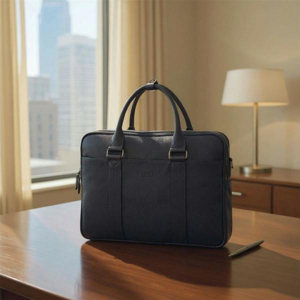 Infinity Leather Genuine Leather Laptop Business Briefcase Office Work Travel Bag - Sutton