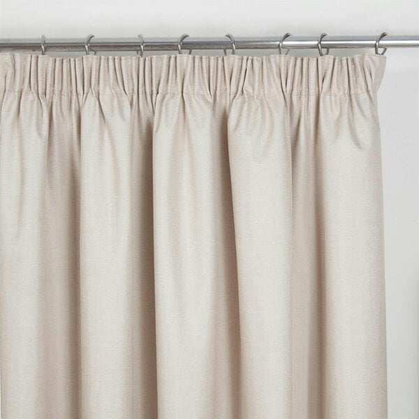 Eclipse Blackout Pencil Pleat Curtains - Natural