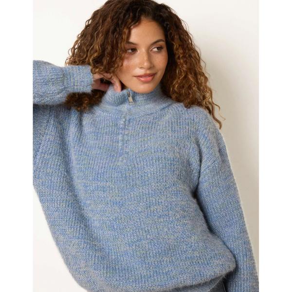 Blue Vanilla Zip Neck Knit Jumper