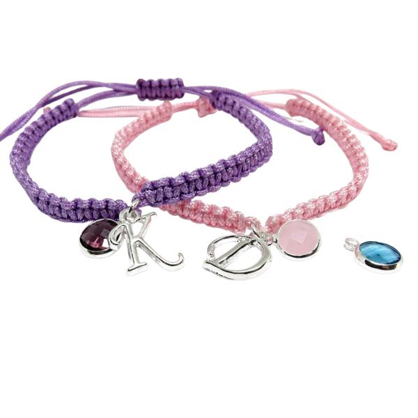 Personalised Children's Friendship Bracelet - Initial & Birthstone
