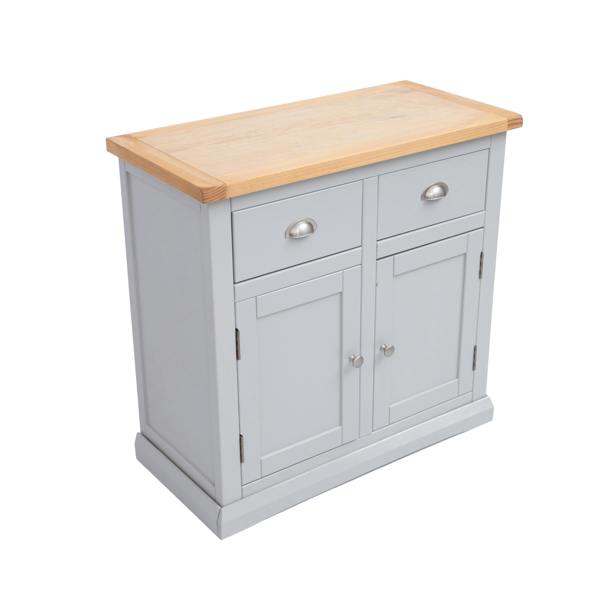 Cabinet Bits Loreo Light Grey 2 Drawer 2 Door Sideboard Chrome Cup Handle