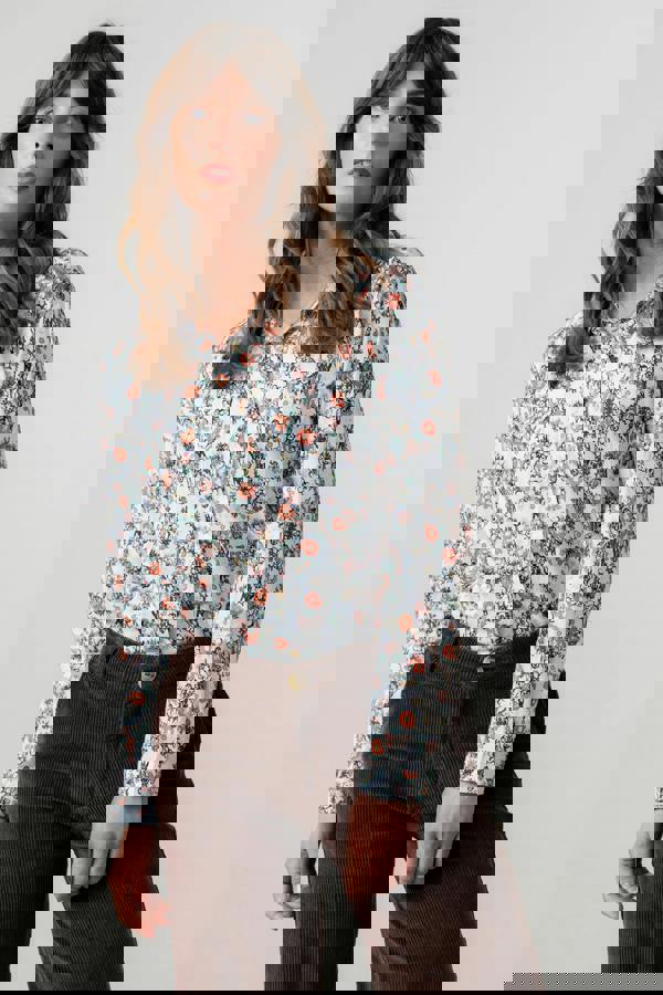 Lily & Me Patsy Organic Cotton Ditsy Shirt Ecru